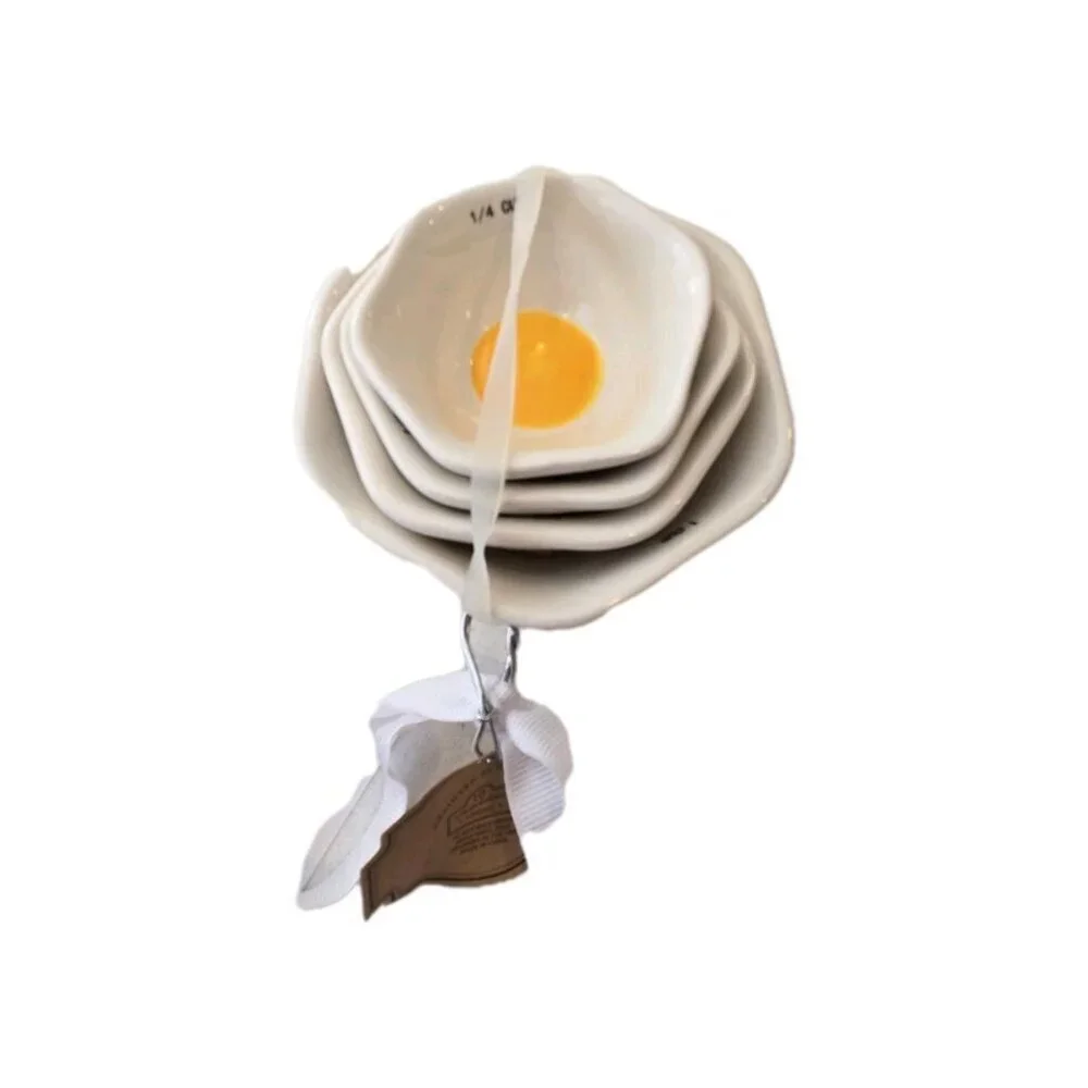 New Raw Fried Egg Funny Ceramic Measuring Cups Gift Gag Gift TIKTOK